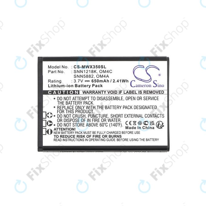 Baterija za Motorola Gleam +, 650mAh, Li-Ion, 3.7V, OM4A, OM4C, HQ