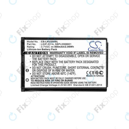 Baterija za LG T500, 800mAh, Li-Ion, 3.7V, LGIP-531A, HQ