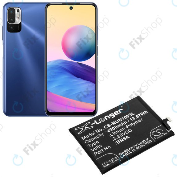 Baterija za Xiaomi Poco M3 Pro, Redmi Note 10, Note 11, 4900mAh, Li-Pol, 3.85 V, BN5A, HQ