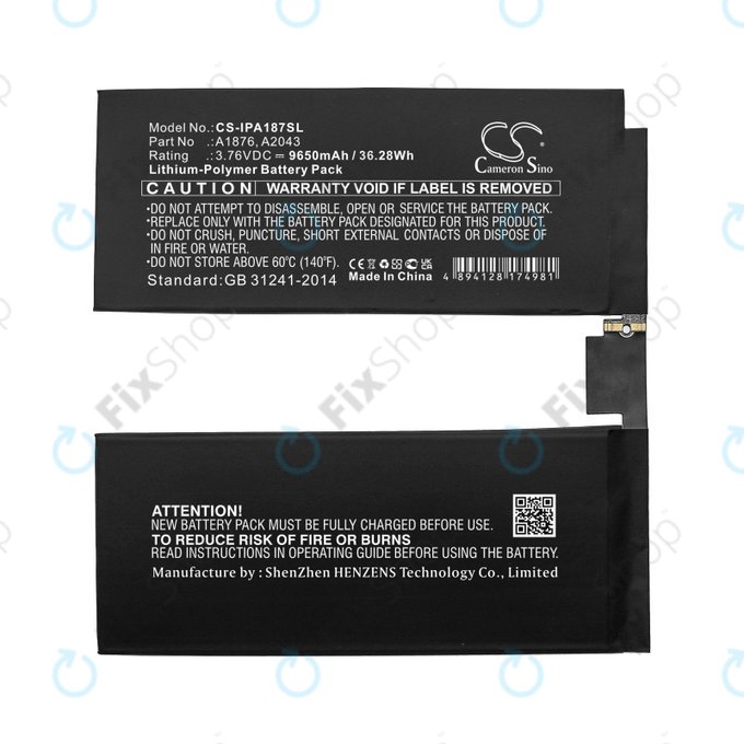 Apple iPad Pro 12.9 (3rd Gen 2018), iPad Pro 12.9 (4th Gen 2020) - Baterija A1876, A2043 9650mAh HQ