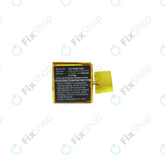 Apple iPod Shuffle (2nd Gen, 3rd Gen) - Baterija 616-0274 100mAh HQ