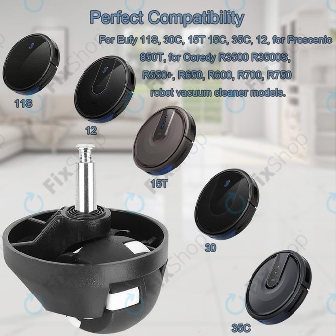 Eufy Robovac-series - Sprednje kolo (Črna)