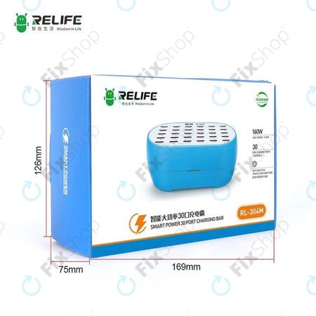 Relife RL-304M - Smart servisna polnilna postaja - 30x USB / 160 W