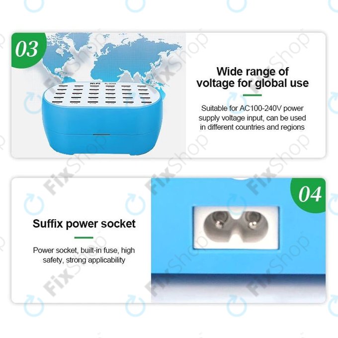 Relife RL-304M - Smart servisna polnilna postaja - 30x USB / 160 W