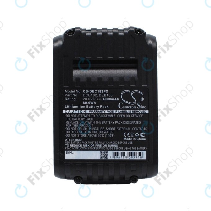 DeWalt DC-series, Klein Tools ACSR, D3, EHS, MCM-series - Baterija DCB182, DCB183, BAT207T44H, BAT20GD1 4000mAh HQ