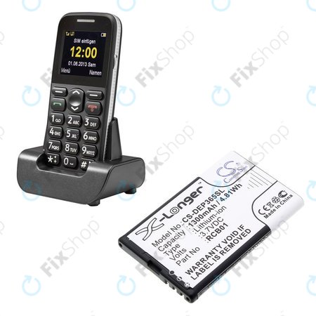 Baterija za Doro Primo 365, 1300mAh, Li-Ion, 3.7V, RCB01, HQ