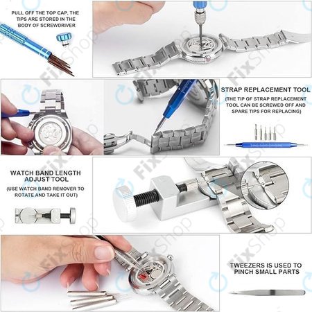 Komplet urarskih orodij za popravilo ur - 185 kos