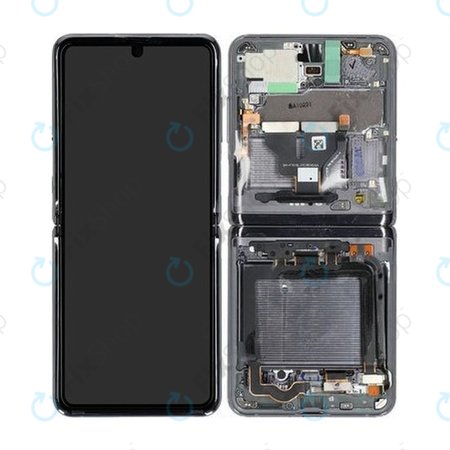 Samsung Galaxy Z Flip 5G F707B - LCD zaslon + steklo na dotik + okvir (Mystic Grey) - GH82-27359A Genuine Service Pack