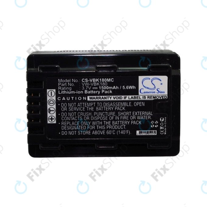 Baterija za Panasonic HDC, HC a SDR, 1500mAh, Li-Ion, 3.7V, VW-VBK180, HQ