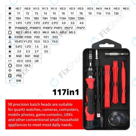 Kingsdun - profesionalni komplet orodij za telefonske storitve iPhone 117v1 (rdeča izdaja)