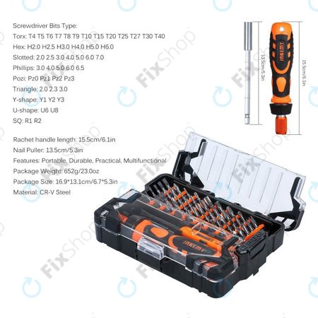 Jakemy JM-6124 - Komplet servisnega orodja za servis elektronike 48 v 1