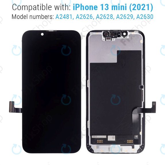 Zaslon Hard OLED za iPhone 13 Mini, Steklo na dotik z okvirjem, FixPremium