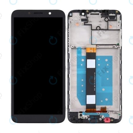Motorola Moto E6 Play - LCD zaslon + steklo na dotik + okvir (Black) TFT