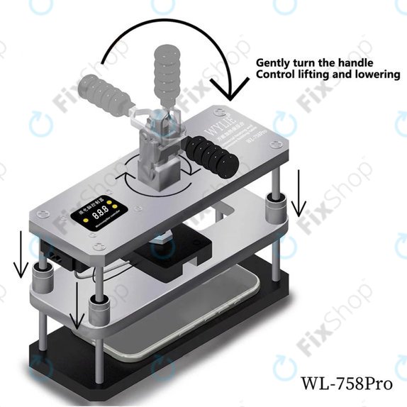 Wylie WL-758 Pro - Ogrevana stiskalnica za popravilo zaslonov in zadnjih pokrovov, 220V, EU
