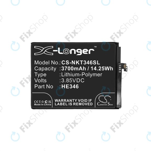 Baterija za Nokia 7 Plus, 3700mAh, Li-Pol, 3.85 V, HE346, HQ