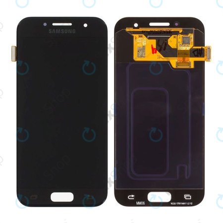 Samsung Galaxy A3 A320F (2017) - LCD zaslon + steklo na dotik (Black Sky) - GH97-19732A, GH97-19753A Genuine Service Pack