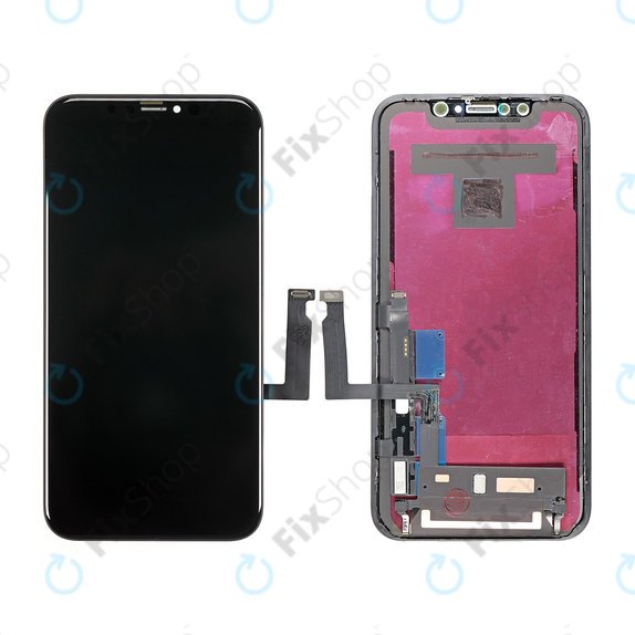 Zaslon In-Cell za iPhone XR, Steklo na dotik z okvirjem, FixPremium