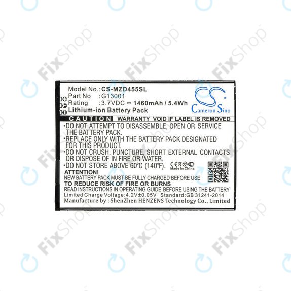 Baterija za Navon Mizu D455, 1460mAh, Li-Ion, 3.7V, G13001, HQ