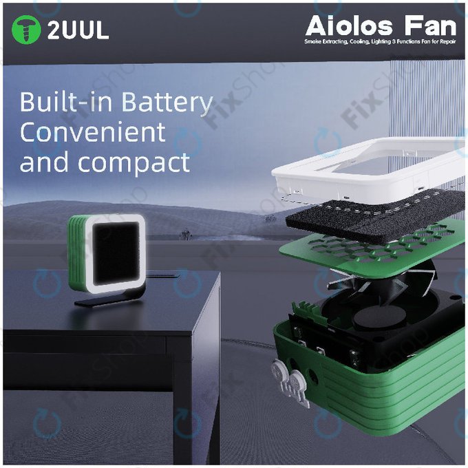 Odsesovalnik dima in hladilni ventilator z LED osvetlitvijo, 2UUL DA98