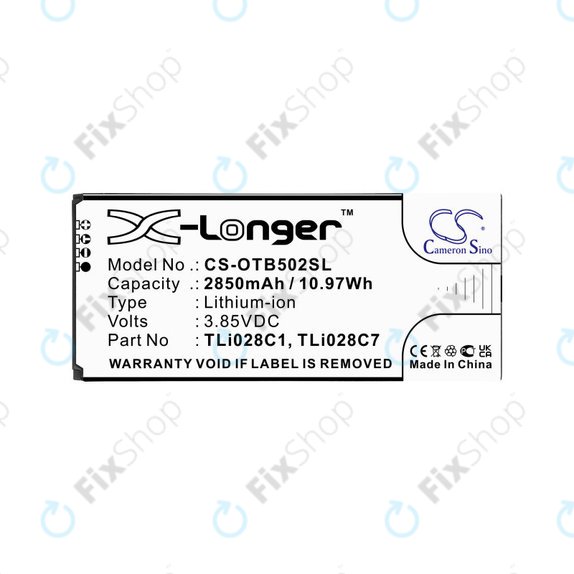 Baterija za Alcatel 1b 2020, Alcatel Ot-5002a, 2850mAh, Li-Ion, 3.85V, TLI028C1, HQ