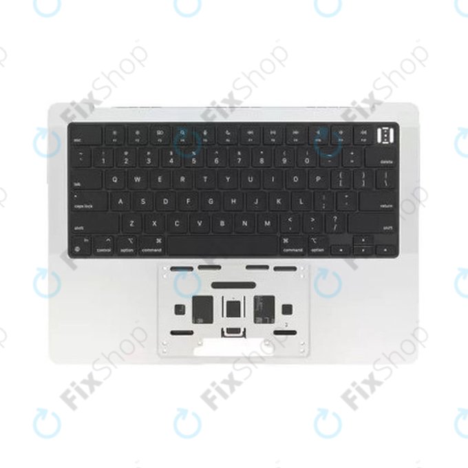Zgornji okvir tipkovnice za MacBook Pro 14", A3185 (2024), US tipkovnico in baterijo, Silver, 661-50211, Genuine Apple