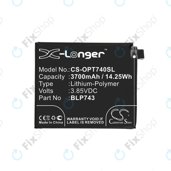 Baterija za OnePlus 7T, 3700mAh, Li-Pol, 3.85 V, BLP743, HQ
