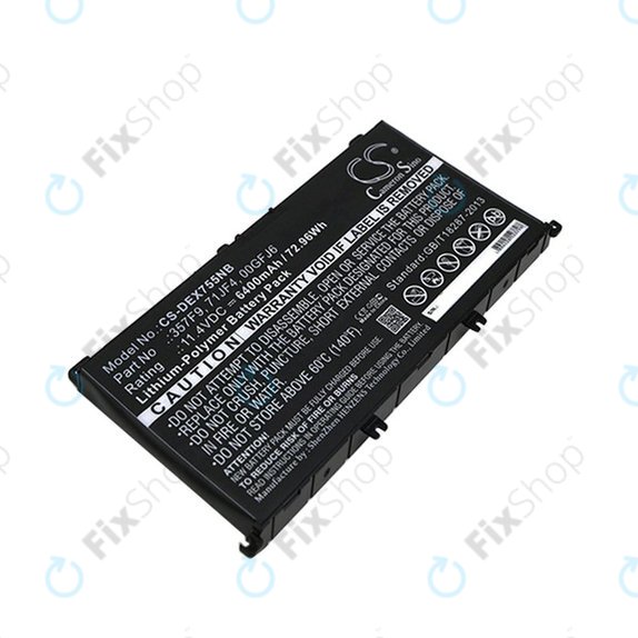 Baterija za Dell Inspirion 15, 6400mAh, Li-Pol, 11.4V, 357F9, HQ