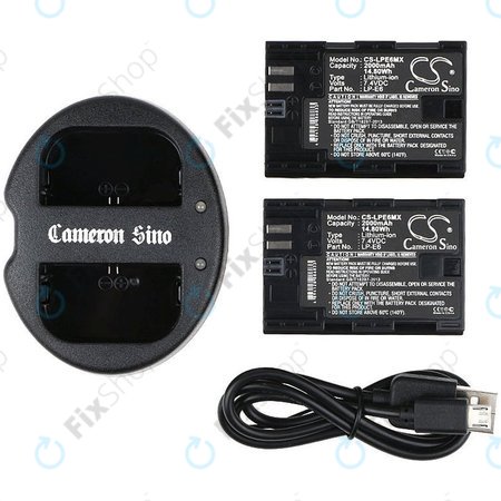 2 bateriji s polnilnikom zaCanon EOS 5D Mark II, EOS 7D, 2000mAh, Li-Ion, 7.4V, LP-E6, HQ