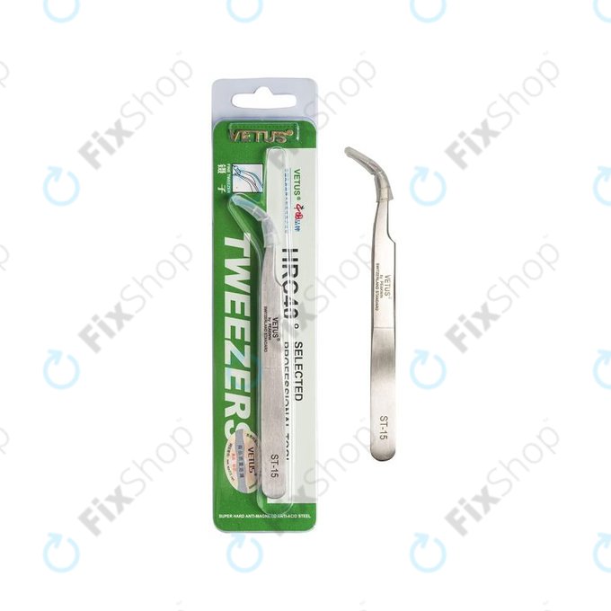 Vetus ST-15 - Profesionalna kovinska pinceta z upognjeno konico (120mm)