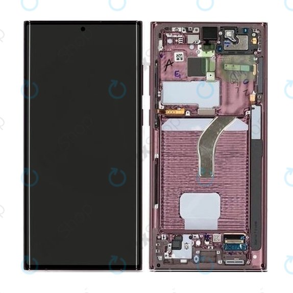 Samsung Galaxy S22 Ultra S908B - LCD zaslon + steklo na dotik + okvir (Burgundy) - GH82-27488B, GH82-27489B Genuine Service Pack