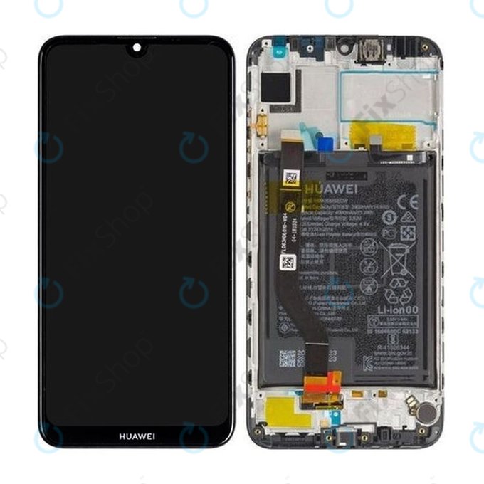 Huawei Y7 (2019), Y7 Prime (2019) - LCD zaslon + steklo na dotik + okvir + baterija (Midnight Black) - 02352KCV, 02352KDB, 02352KDA, 02352LHQ, 02352KCY Genuine Service Pack