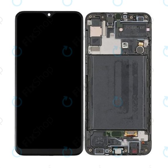 Samsung Galaxy A30s A307F - LCD zaslon + steklo na dotik + okvir (Prism Crush Black) OLED