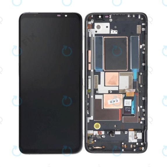 Asus ROG Phone 5s ZS676KS, 5s Pro ZS676KS-1A - LCD zaslon + steklo na dotik + okvir (Phantom Black) OLED
