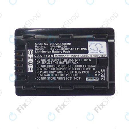 Baterija za Panasonic HC, HDC, SDR, 3000mAh, Li-Ion, 3.7V, VW-VBK360, HQ
