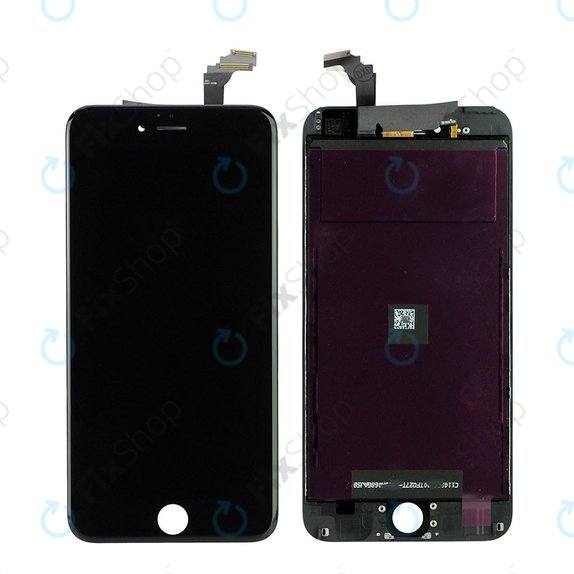 Zaslon za iPhone 6 Plus, Black, Steklo na dotik z okvirjem