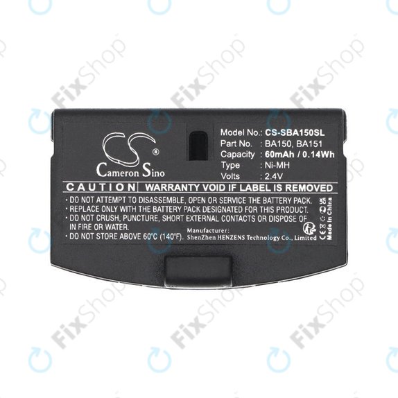 Baterija za Sennheiser, 60mAh, Ni-MH, 2.4V, BA150, HQ
