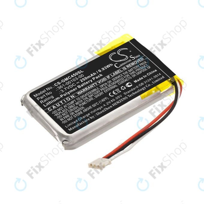 Baterija za Garmin DashCam 45, DashCam 46, DashCam 55, DashCam 56, DashCam 66, 250mAh, Li-Pol, 3.7V, 361-00103-00, HQ