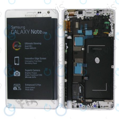 Samsung Galaxy Note Edge N915FY - LCD zaslon + steklo na dotik + okvir (White) - GH97-16636B Genuine Service Pack