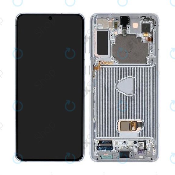 Samsung Galaxy S21 Plus G996B - LCD zaslon + steklo na dotik + okvir (Phantom Silver) - GH82-24554C, GH82-27268C, GH82-24553C Genuine Service Pack