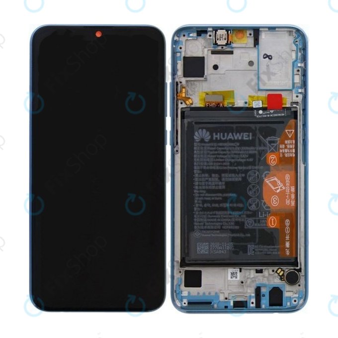 Huawei Honor 10 Lite - LCD zaslon + steklo na dotik + okvir + baterija (Sky Blue) - 02352HGU Genuine Service Pack