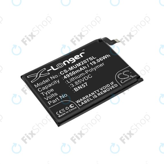 Baterija za Xiaomi Poco X3 NFC M2107J20CG, 4950mAh, Li-Pol, 3.85 V, BN57, HQ