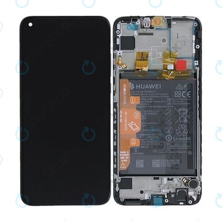 Huawei P Smart (2019), P Smart Plus (2019) - LCD zaslon + steklo na dotik + okvir + baterija (Midnight Black) - 02352JEY, 02352JFA Genuine Service Pack