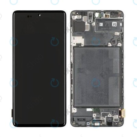 Samsung Galaxy A71 A715F - LCD zaslon + steklo na dotik + okvir (Prism Crush Black) - GH82-22152A, GH82-22248A Genuine Service Pack