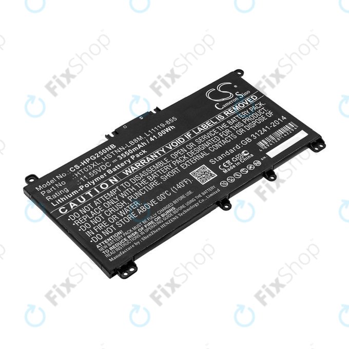 Baterija za HP Pavilion 14, 15, 17, 3550mAh, Li-Pol, 11.55V, HT03XL, HQ