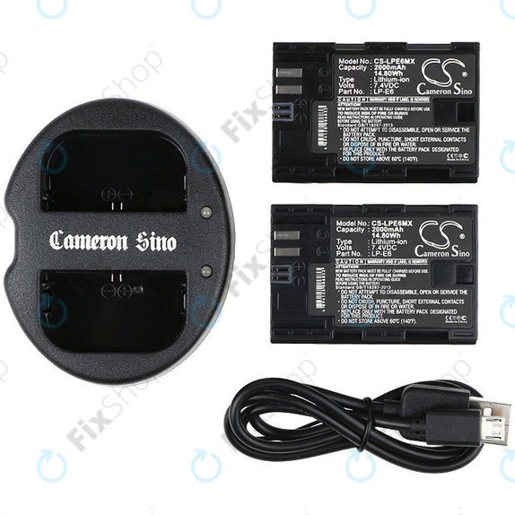 2 bateriji s polnilnikom zaCanon EOS 5D Mark II, EOS 7D, 2000mAh, Li-Ion, 7.4V, LP-E6, HQ