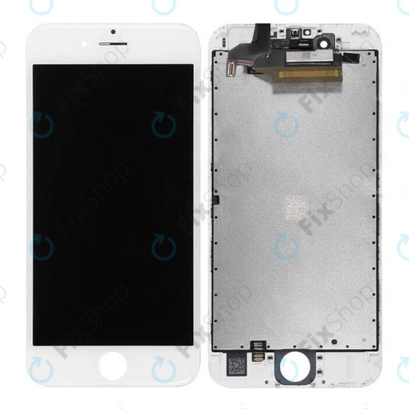Zaslon za iPhone 6S, White, Steklo na dotik z okvirjem