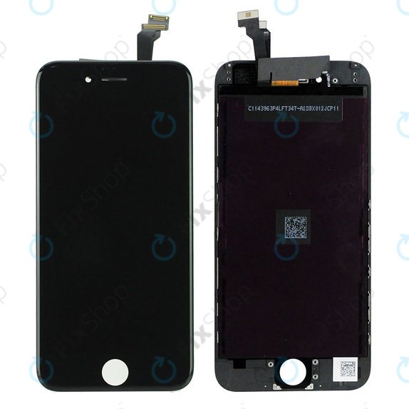 Zaslon za iPhone 6, Black, Steklo na dotik z okvirjem