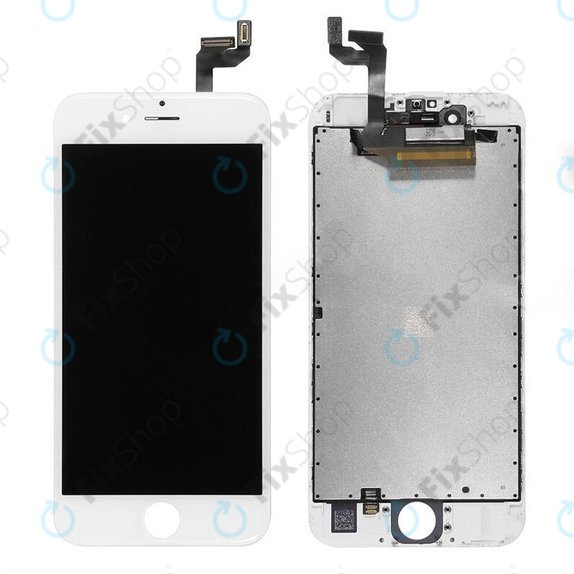 Zaslon za iPhone 6S, White, Steklo na dotik z okvirjem