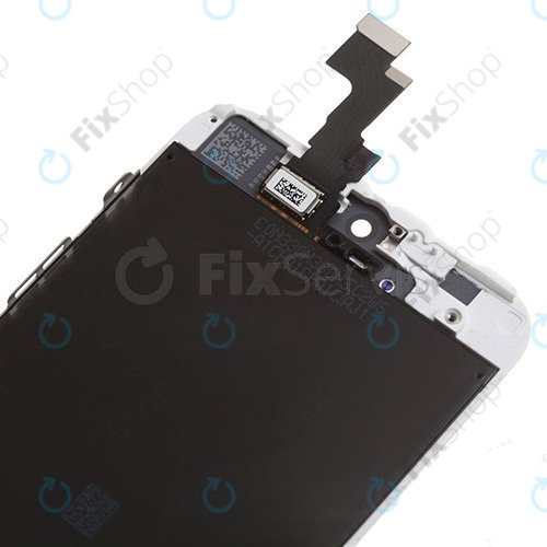 Zaslon za iPhone 5S, SE, White, Steklo na dotik z okvirjem