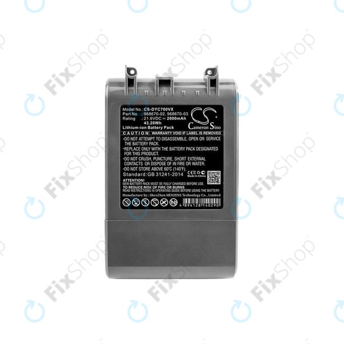 Dyson V7 - Baterija 968670-02, 968670-03 Li-Ion 21.6V 2000mAh HQ
